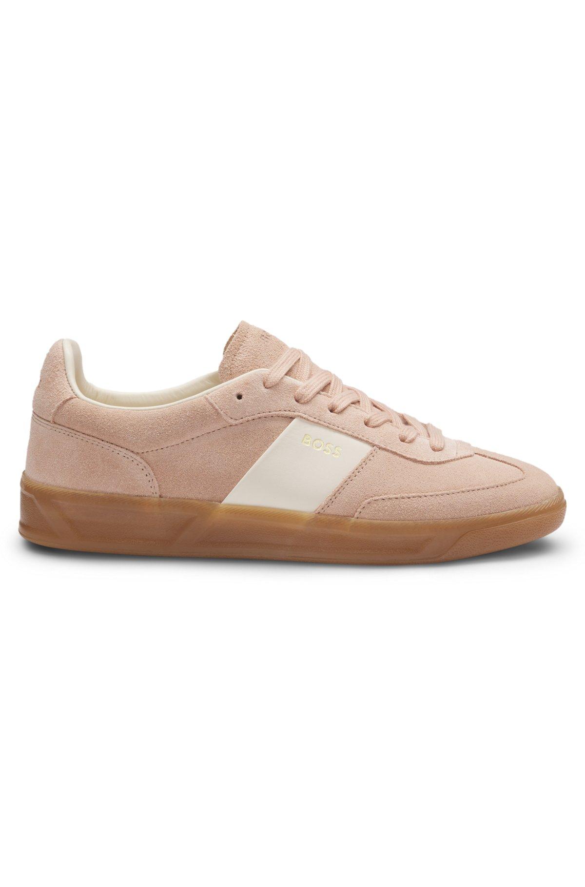 Suede trainers with smooth-leather trims Product Image