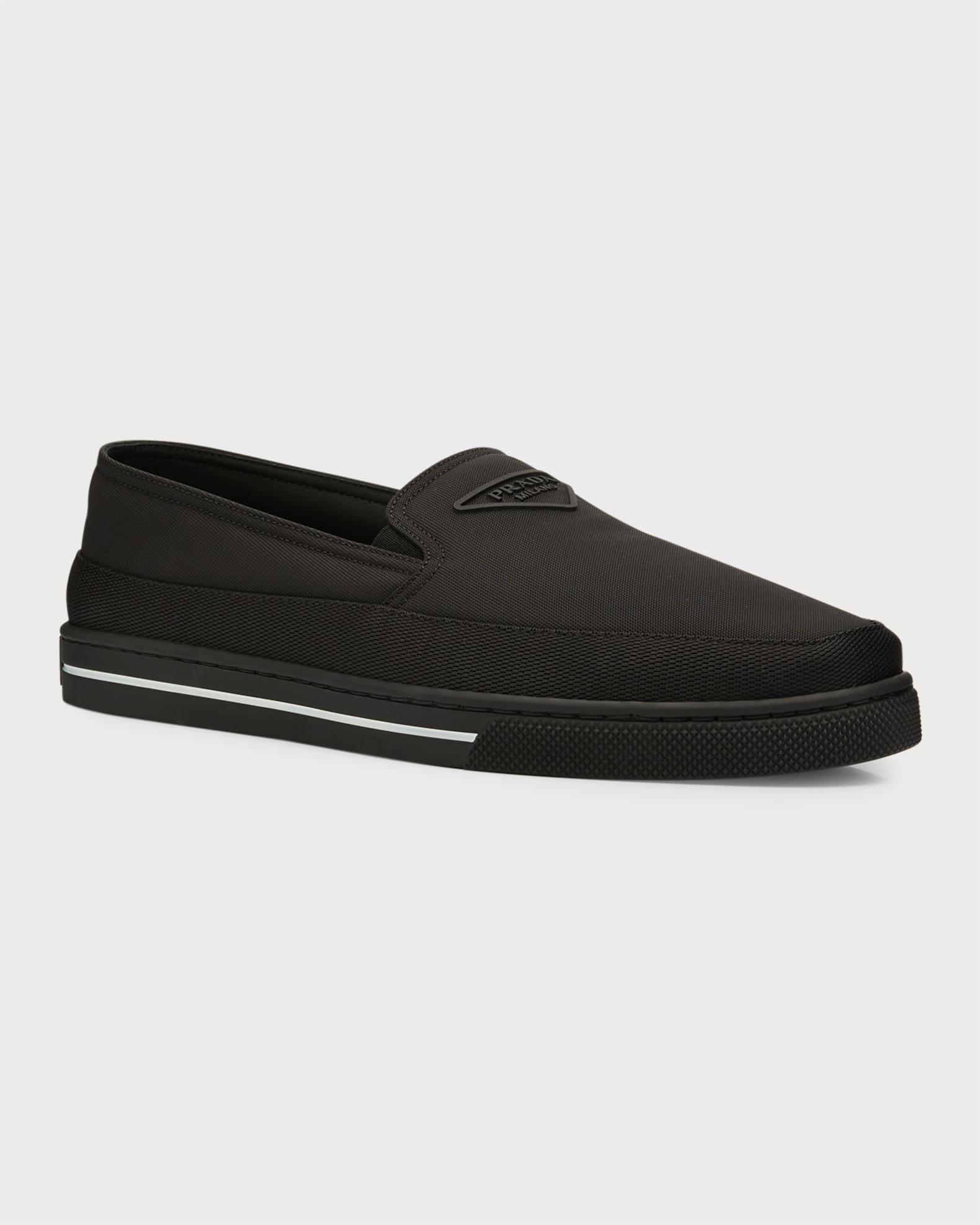Men's Triangle Logo Nylon Slip-On Loafers Product Image