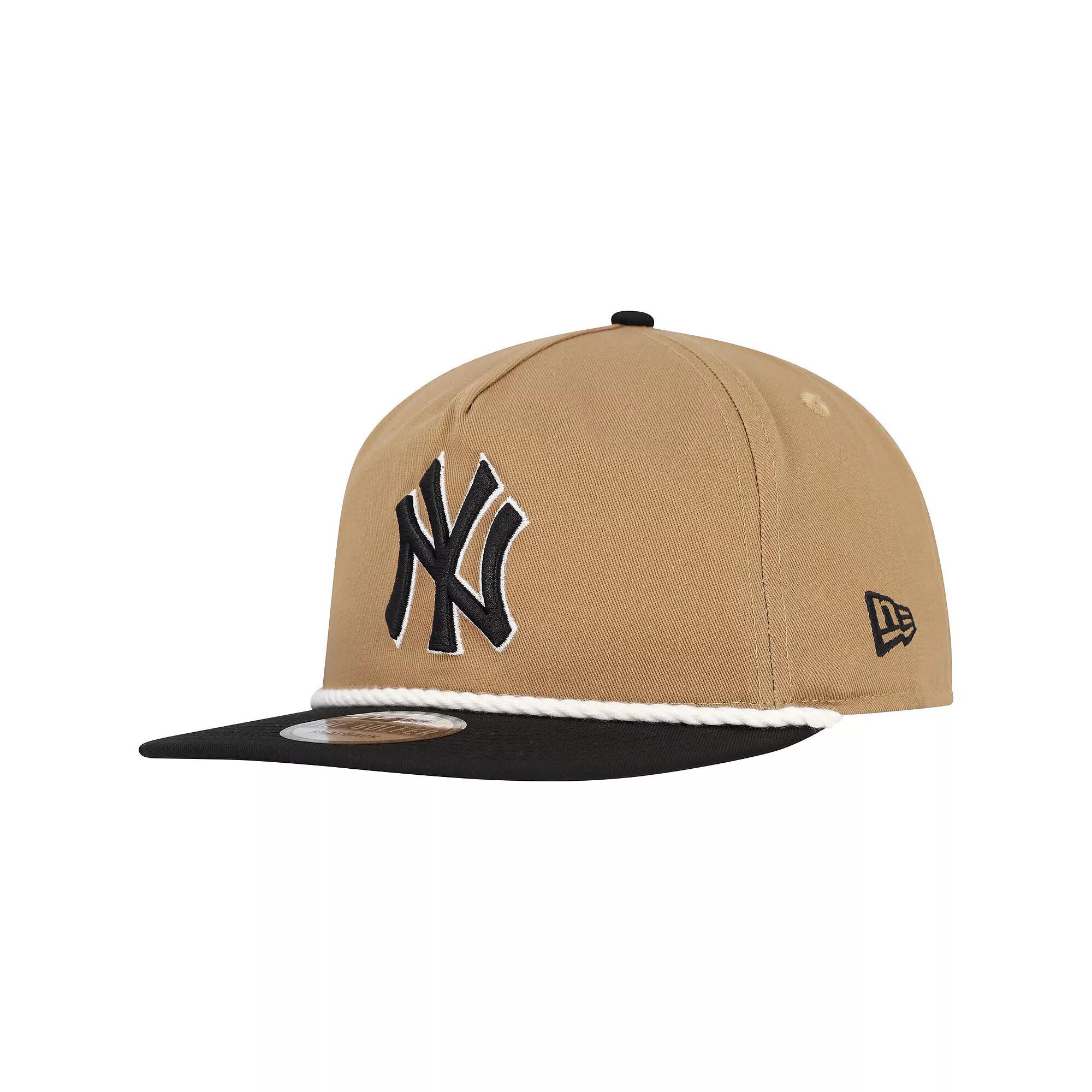 Men's New Era Khaki/Black New York Yankees Golfer Snapback Hat, Beig K Product Image