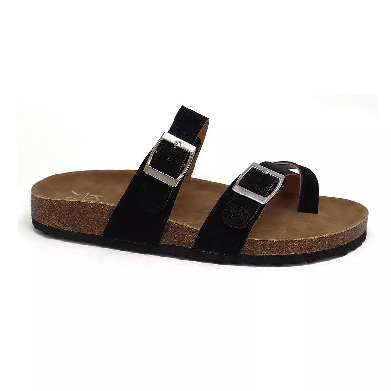 Yoki Gian 280 Women's Cork Footbed Sandals, Size: 7, Black Product Image