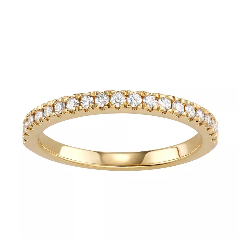 Charles & Colvard 14k Gold 1/3 Carat T.W. Lab-Created Moissanite Wedding Band, Women's, Size: 5, Yellow Product Image