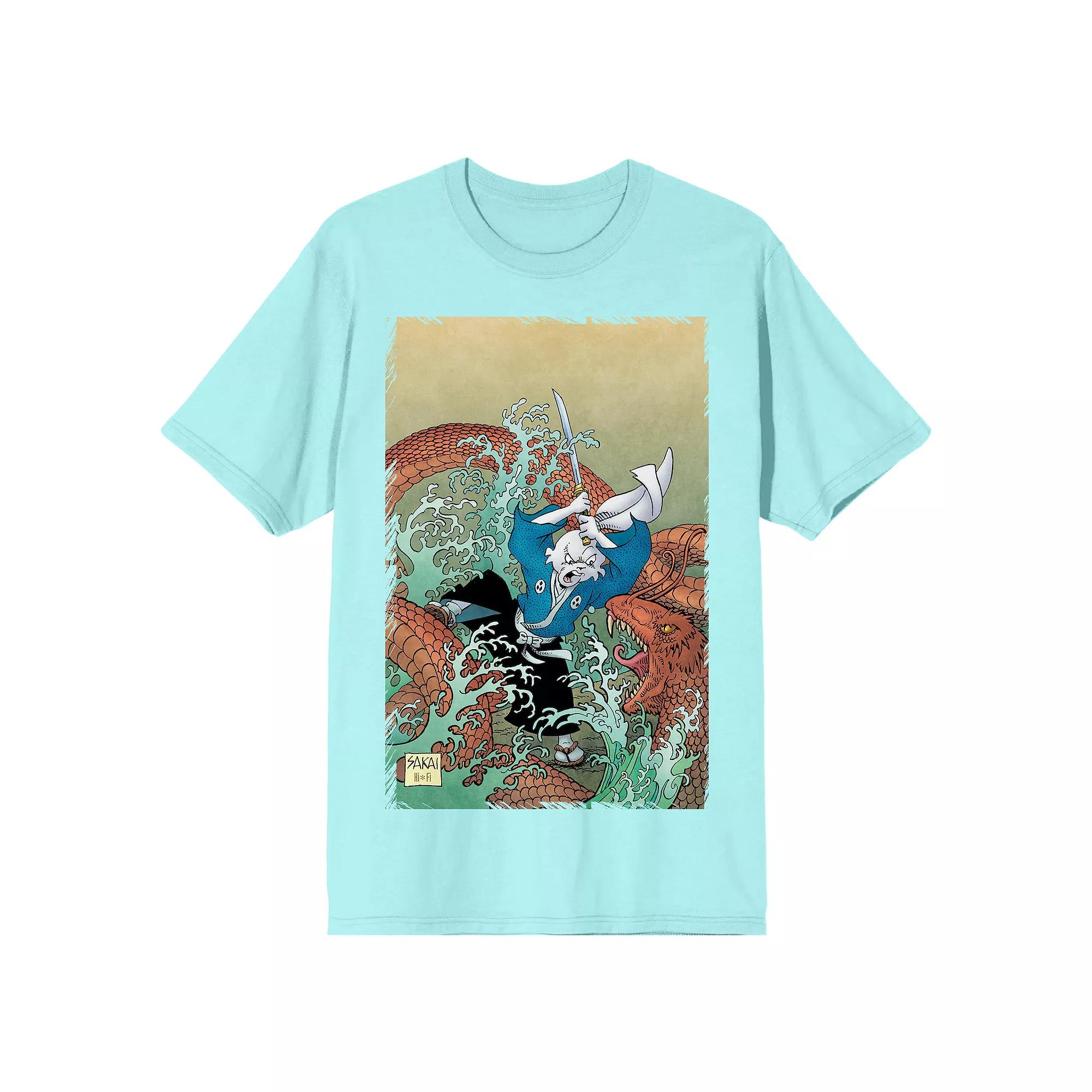 Men's Usagi Yojimbo Samurai Rabbit Graphic Tee, Size: Large, Blue Product Image