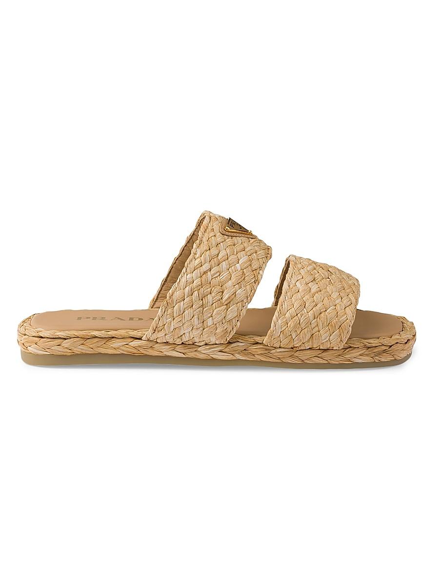 Womens Raffia Slides Product Image