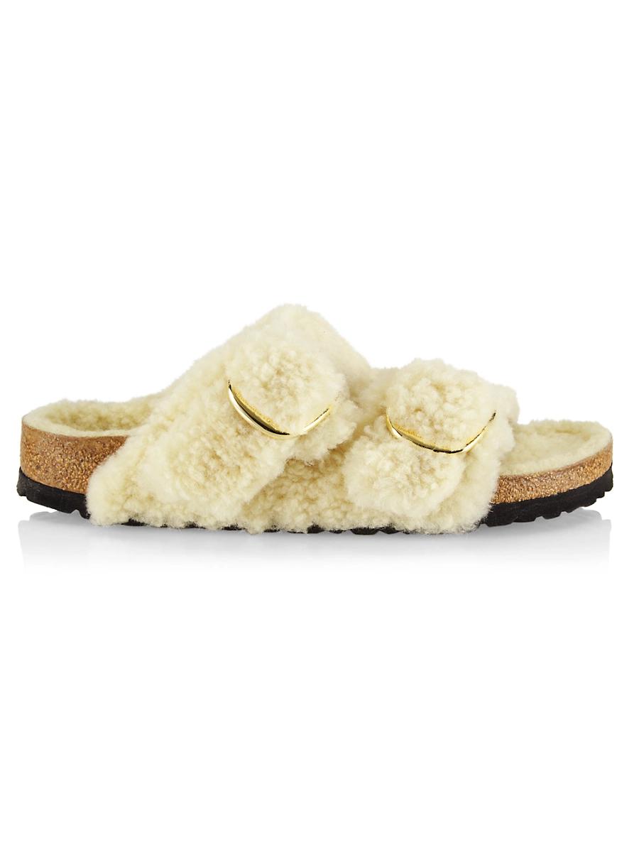 Birkenstock Womens Arizona Big Buckle Shearling Slide Sandals Product Image
