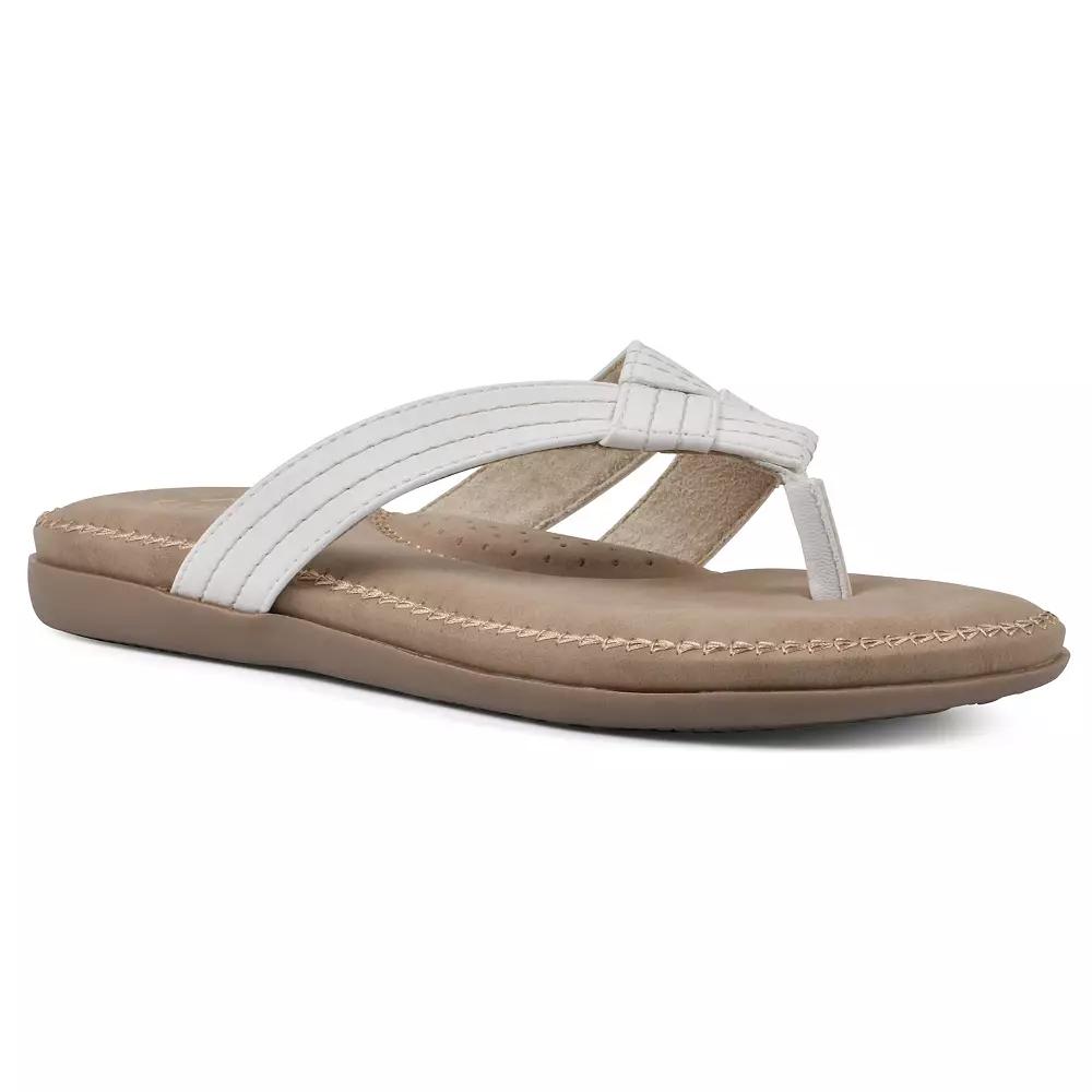 Cliffs by White Mountain Fateful Women's Comfort Thong Sandals, Size: 8.5, White Smo Product Image