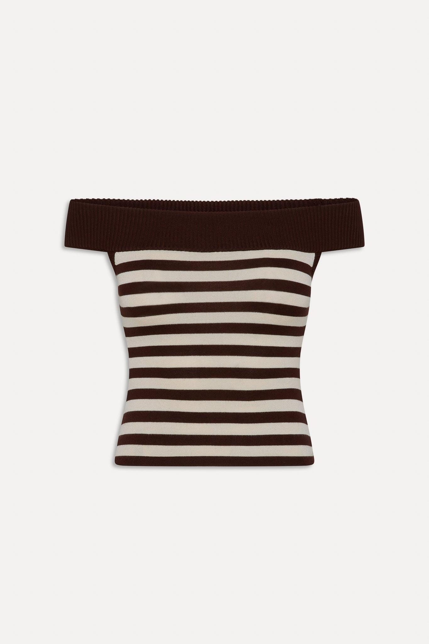x BELLA HADID Tucker Knit Top - Cowboy Stripe Product Image