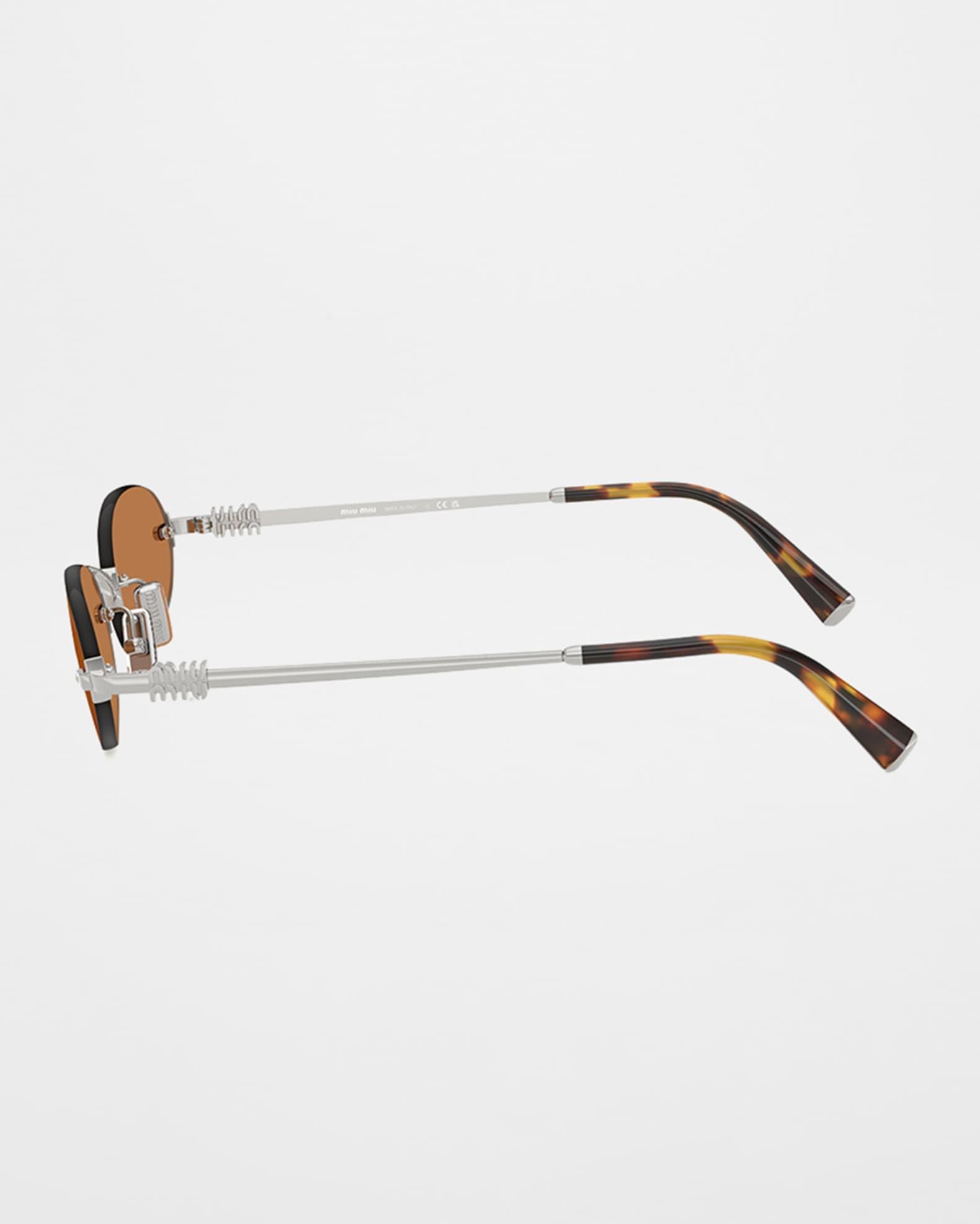 Rimless Metal Oval Sunglasses Product Image