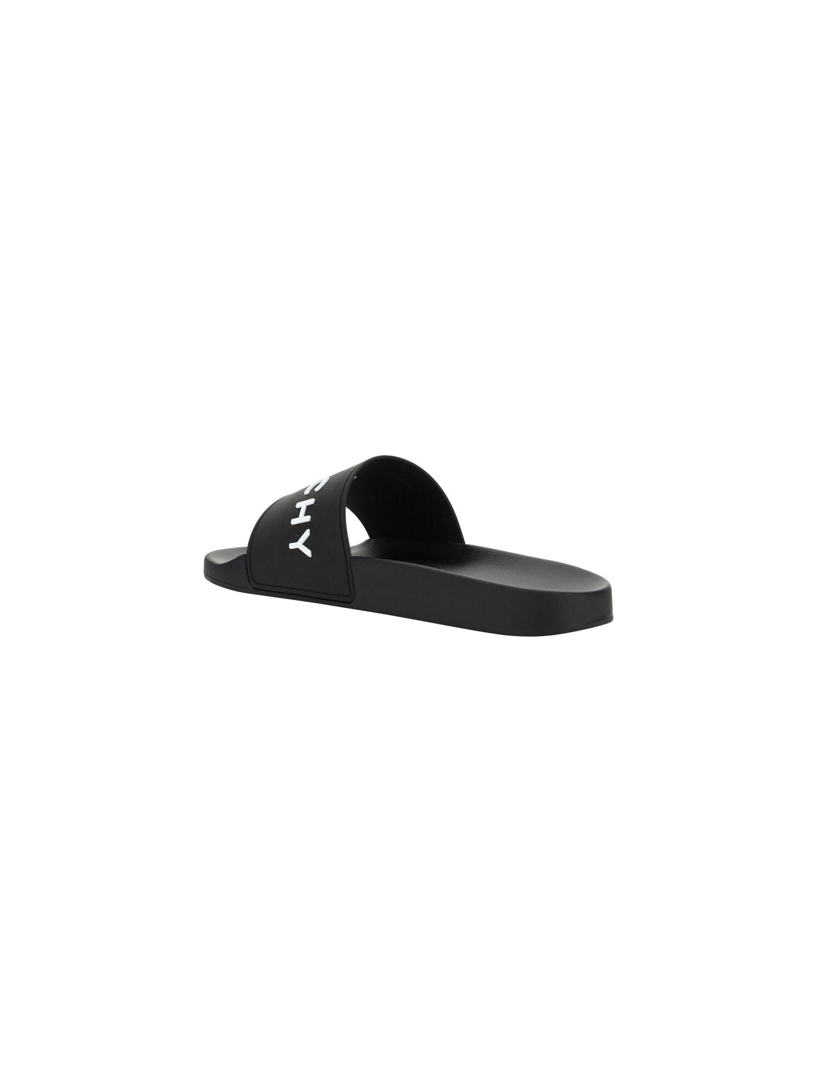 Black Logo-Print Pool Slides Product Image