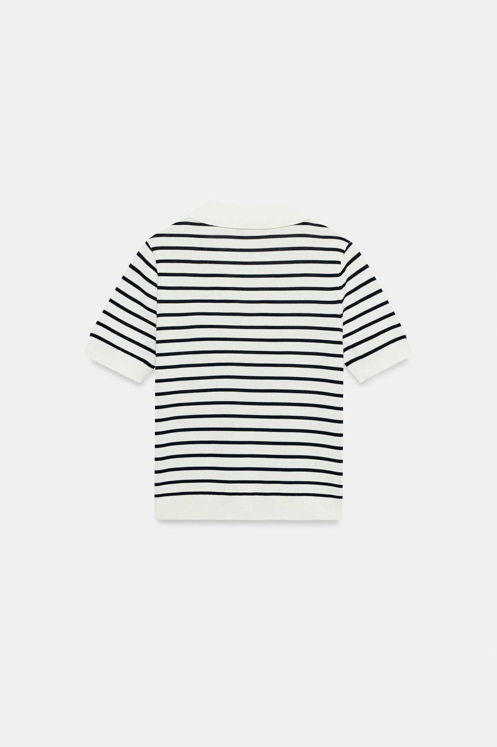 STRIPED SHORT SLEEVE KNIT POLO Product Image
