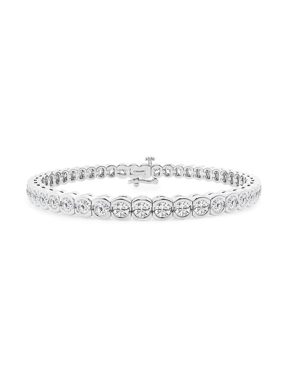 Womens Platinum & Round Lab-Grown Diamond Bezel Tennis Bracelet/1.00-10.00 TCW Product Image
