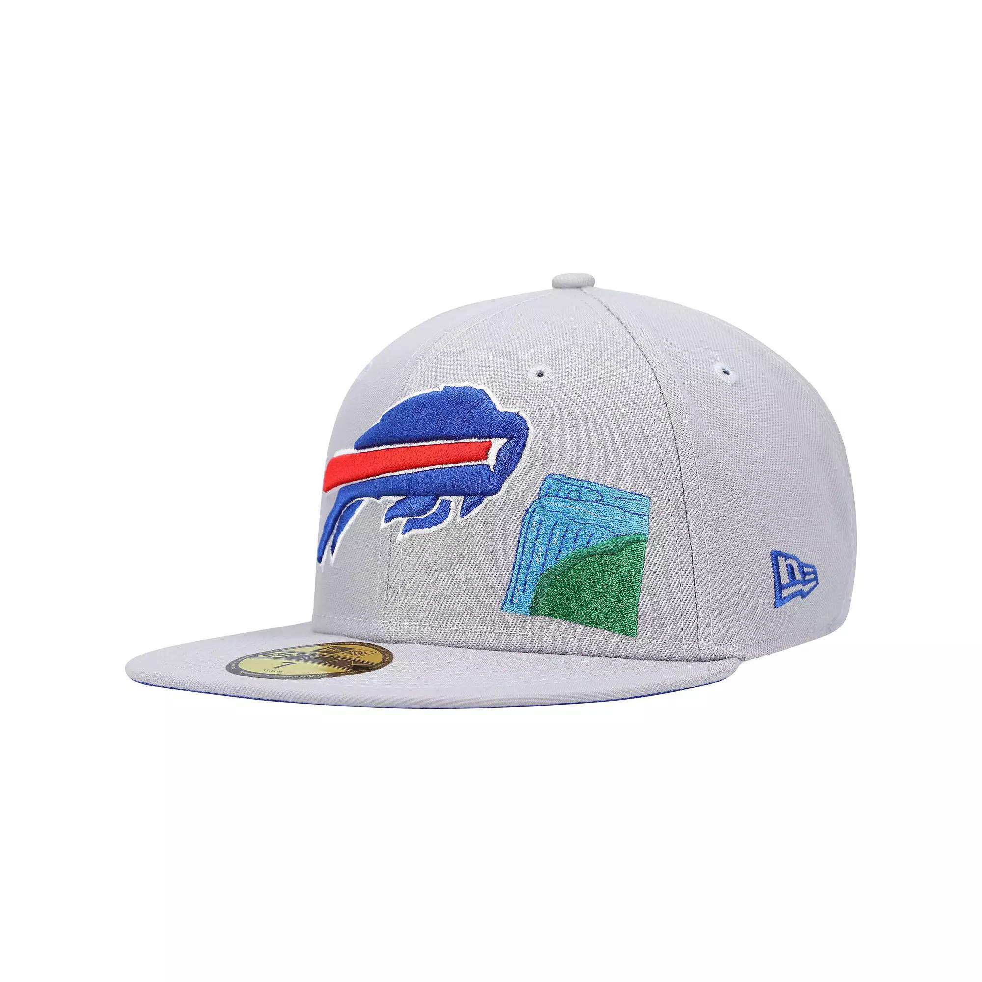 Men's New Era Gray Buffalo Bills City Describe 59FIFTY Fitted Hat, Size: 7 1/2, Grey Product Image
