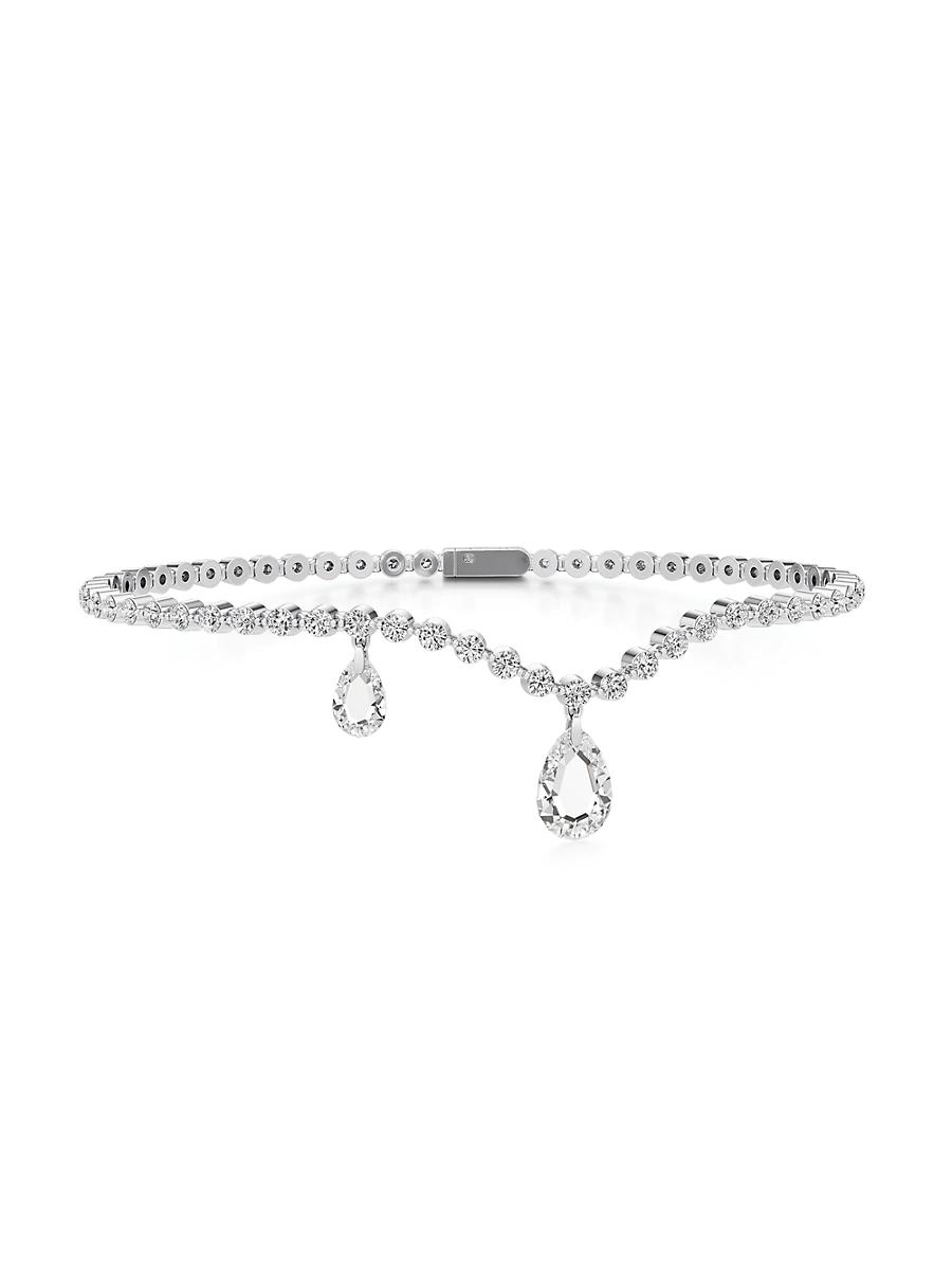 Womens Tear 18K White Gold & 2.90 TCW Diamond Curve Bracelet Product Image