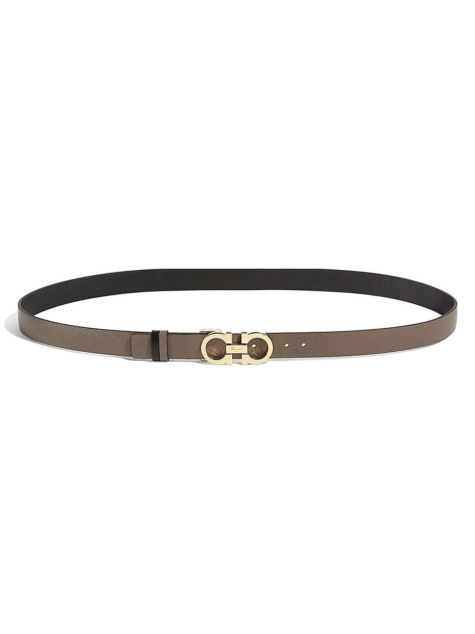 Gancini-Buckle Reversible Leather Belt Product Image