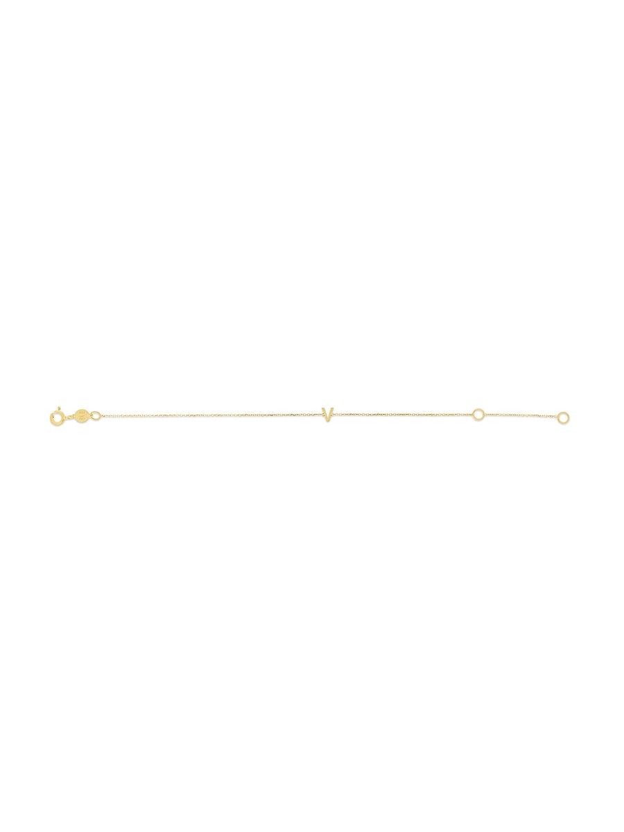 Womens 14K Yellow Gold Initial Charm Bracelet Product Image