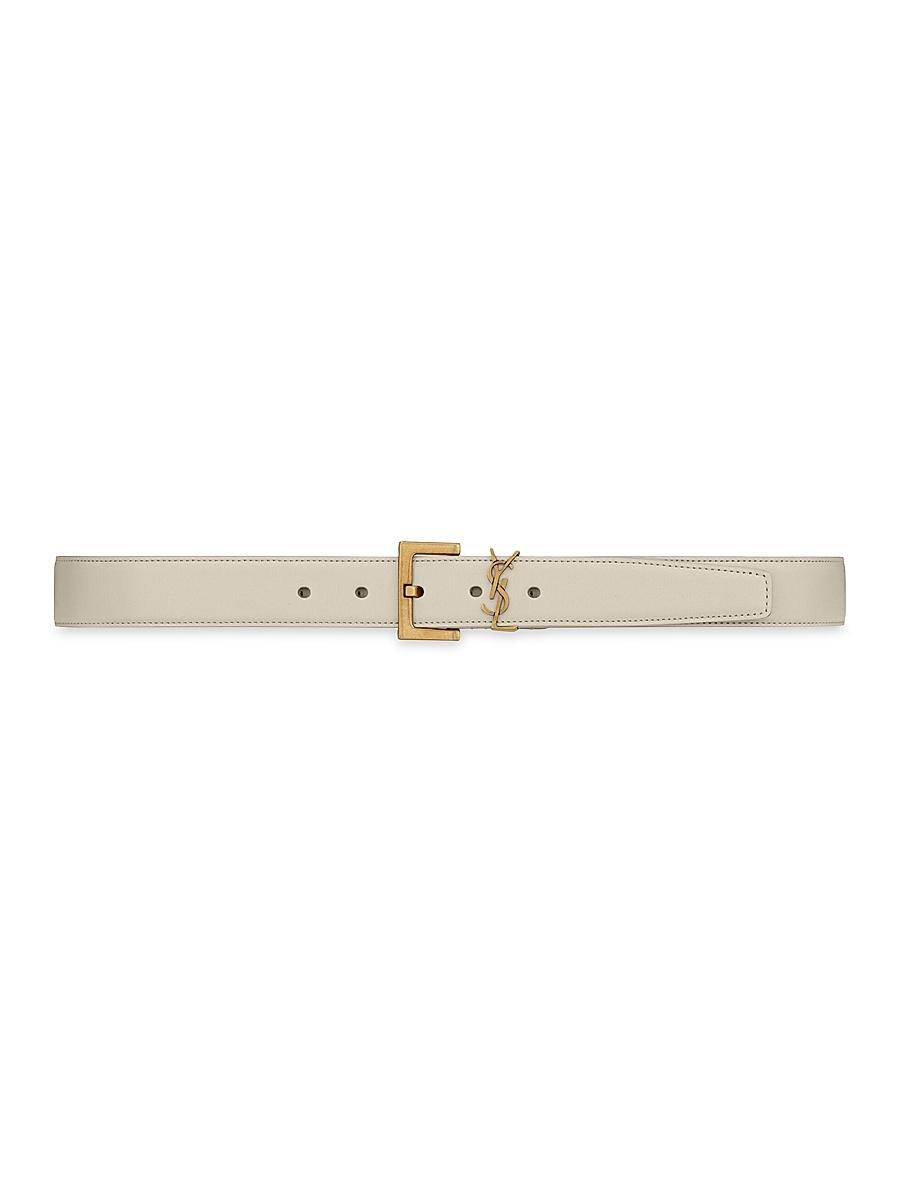 Womens Cassandre Belt with Square Buckle in Smooth Leather Product Image