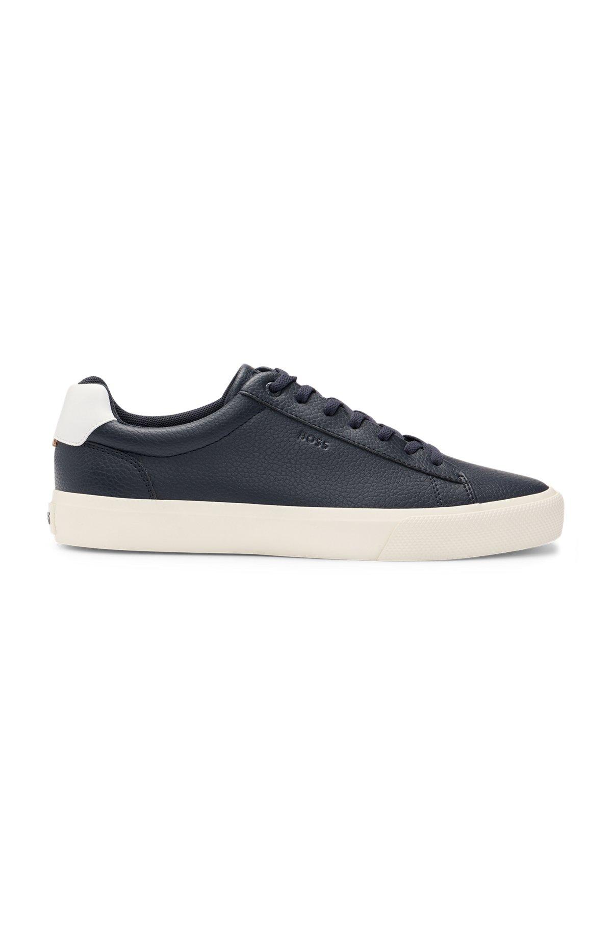 Faux-leather trainers with contrast backtab Product Image
