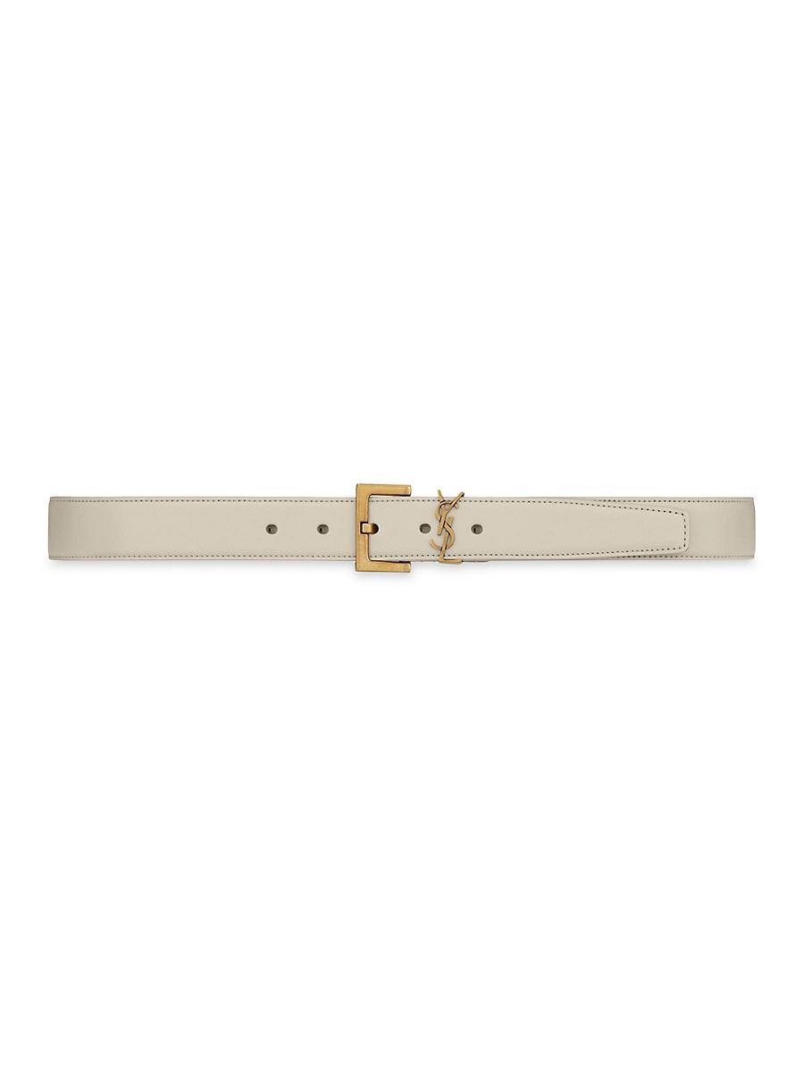 Womens Cassandre Belt with Square Buckle in Smooth Leather Product Image