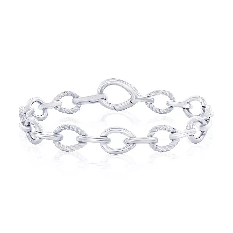 Argento Bella Sterling Silver Alternating Link Bracelet, Women's, Size: 7" Product Image