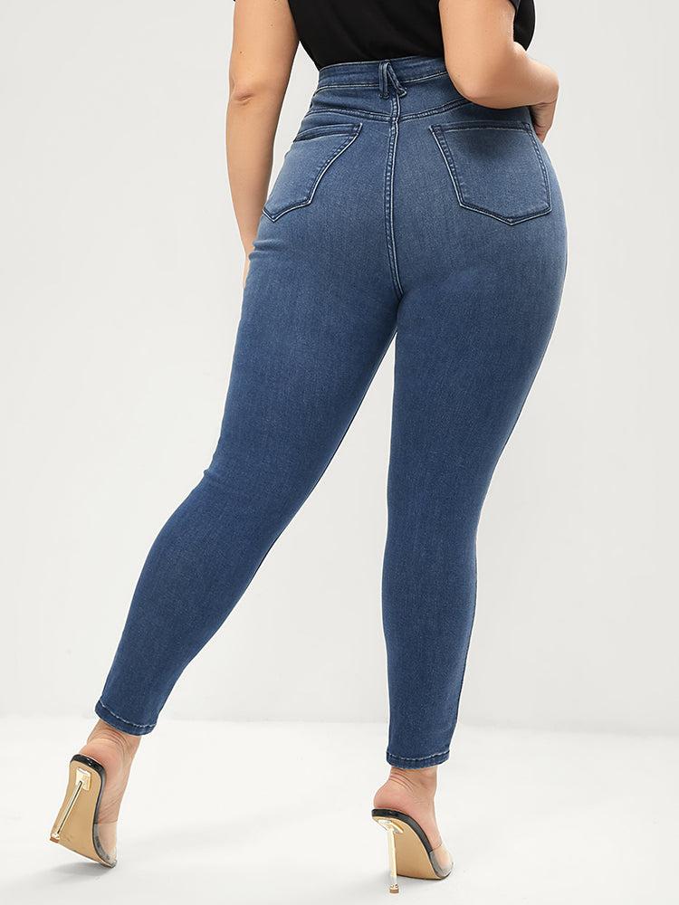 Skinny Extremely Stretchy High Rise Medium Wash Sculpt Waist Jeans Female Product Image