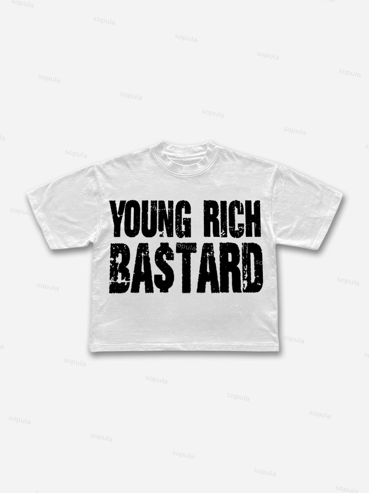 Young Rich Bastard Old Vintage Graphic Cropped T-shirt Product Image