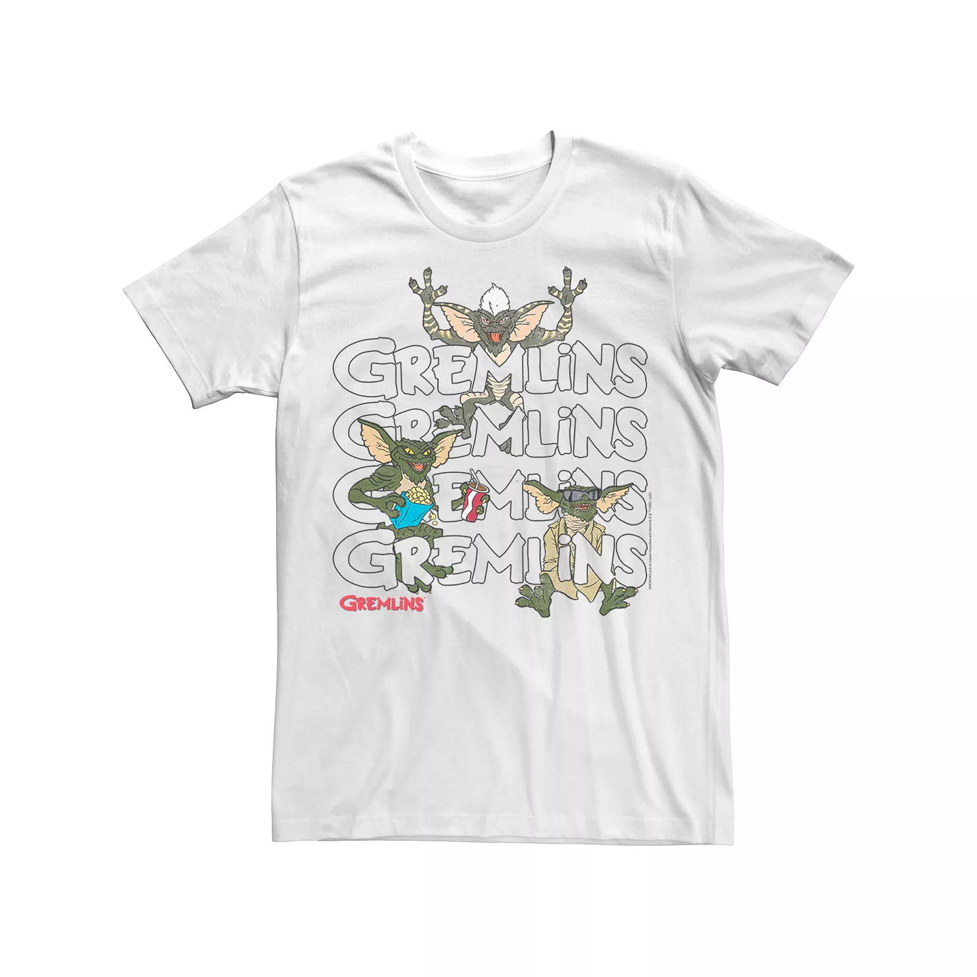 Men's Gremlins Text Stack Tee, Size: Medium, White Product Image