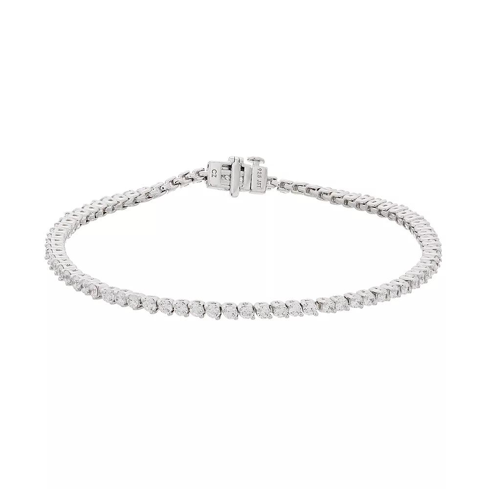 10k White Gold 3 Carat T.W. Diamond Tennis Bracelet, Women's, 10k Whgold Product Image