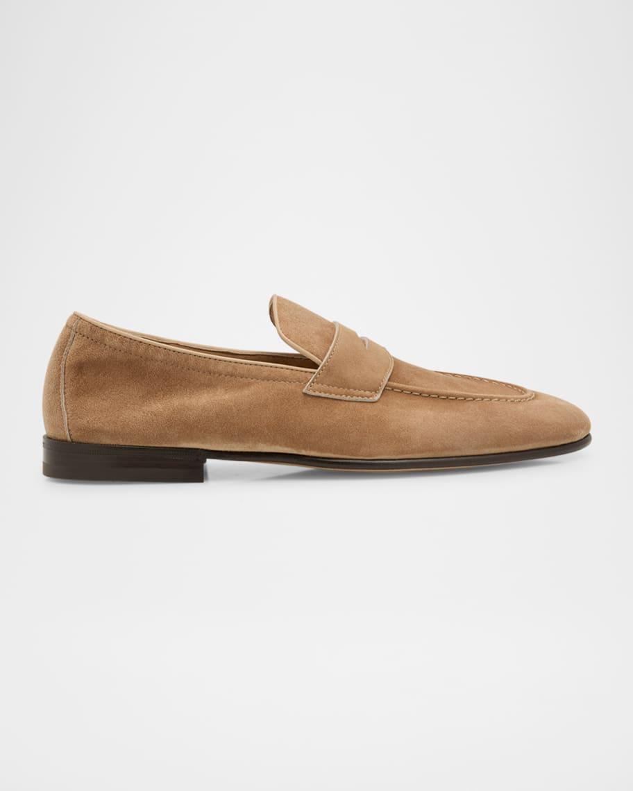 Men's Suede Penny Loafers Product Image