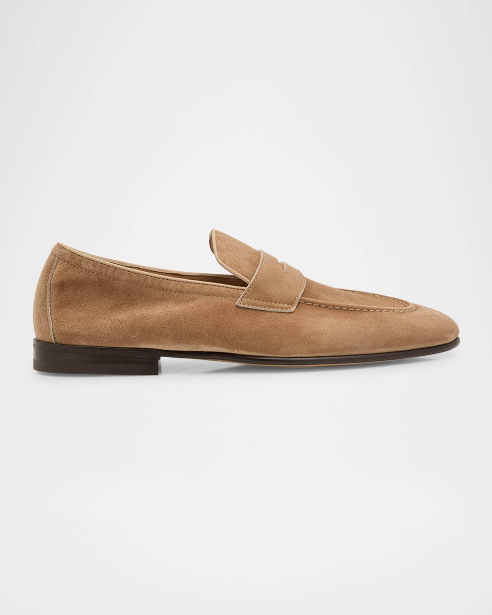 Men's Suede Penny Loafers Product Image