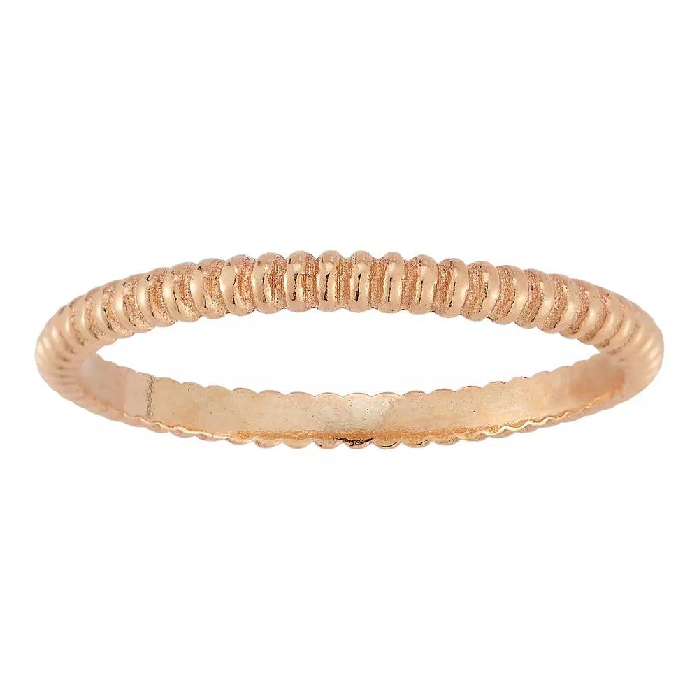 Sunkissed Sterling Twist Ring Set, Women's, Size: 6, Rose Gold Tone Product Image