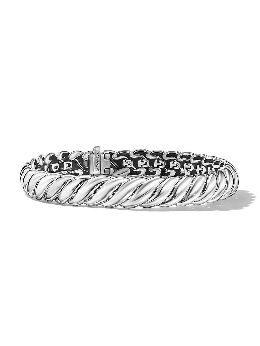 Womens Sculpted Cable Bracelet in Sterling Silver Product Image