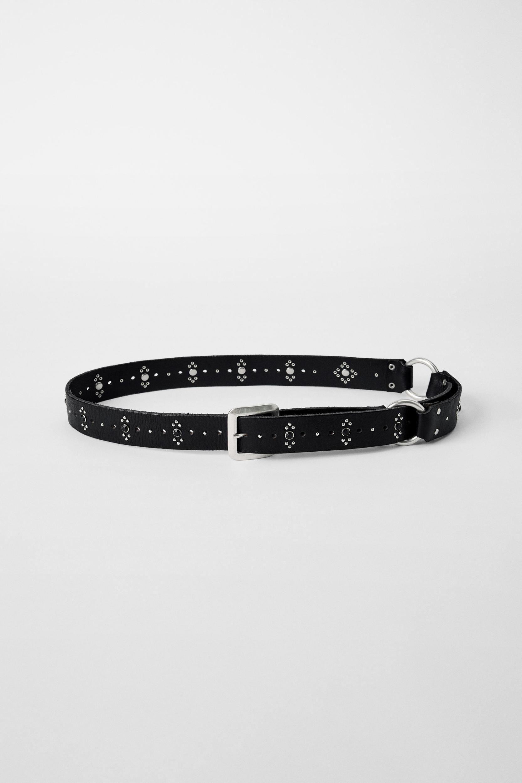 LEATHER BELT WITH STUDS AND WASHERS KATE MOSS X ZARA Product Image