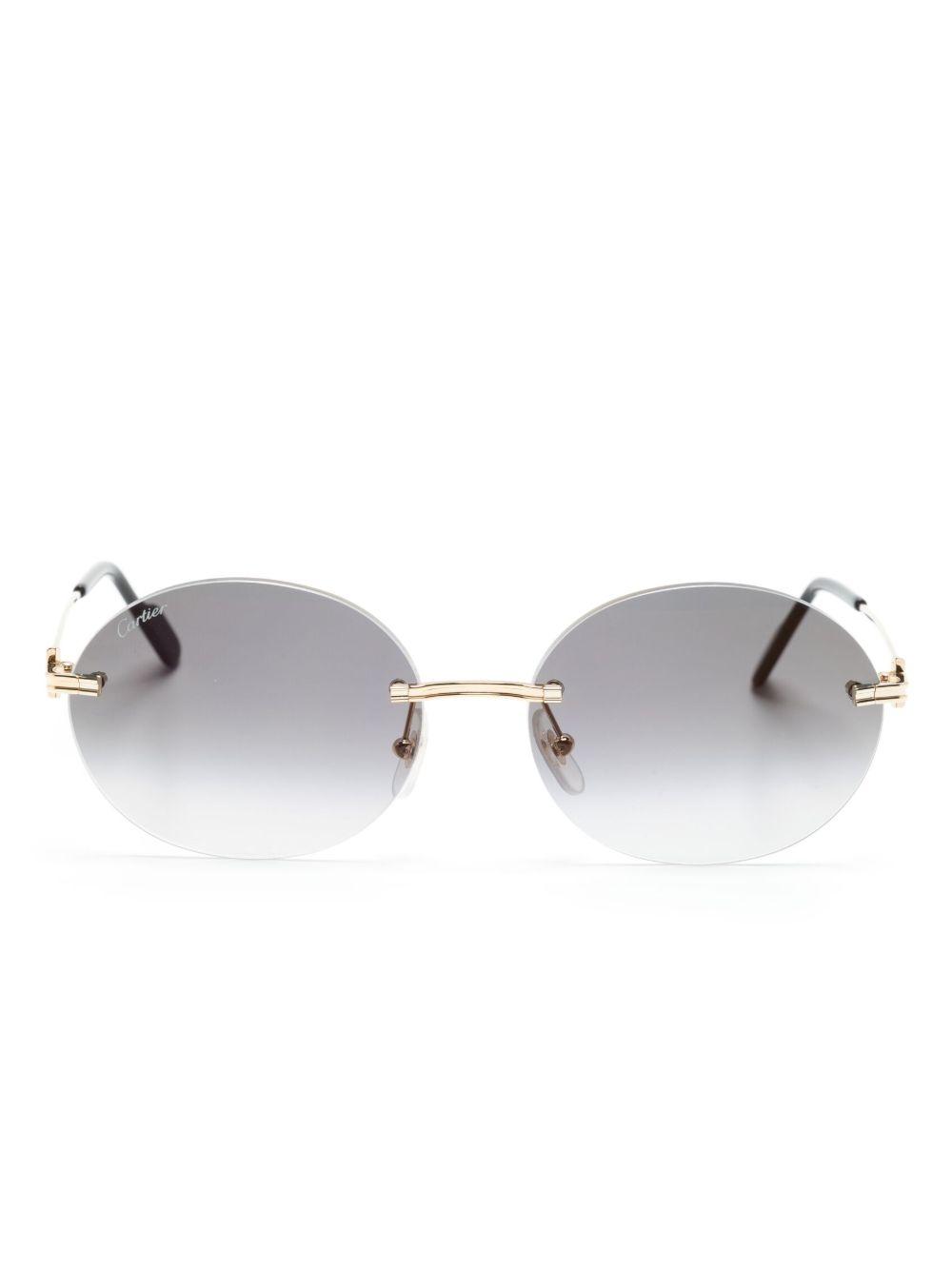 metallic oval-frame sunglasses Product Image