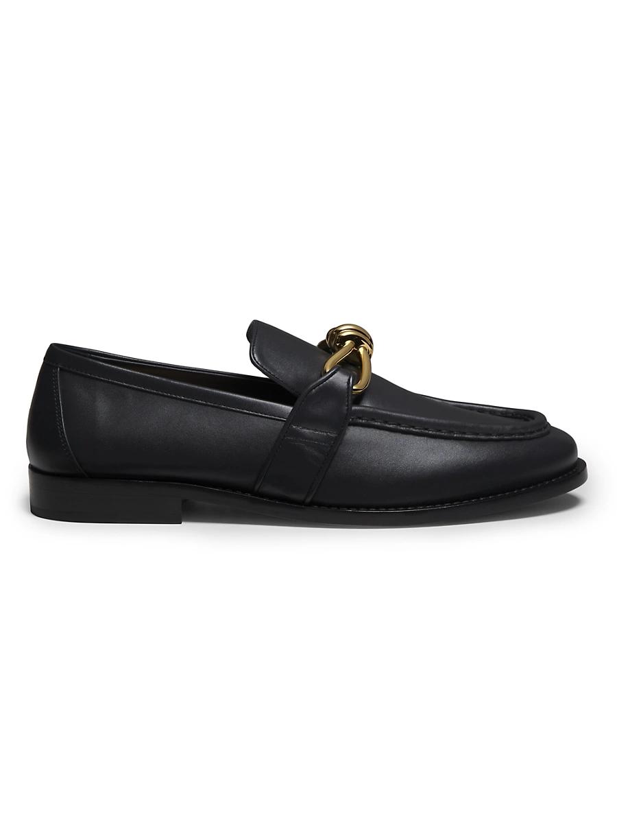 Mens Astaire Knot-Embellished Leather Loafers Product Image