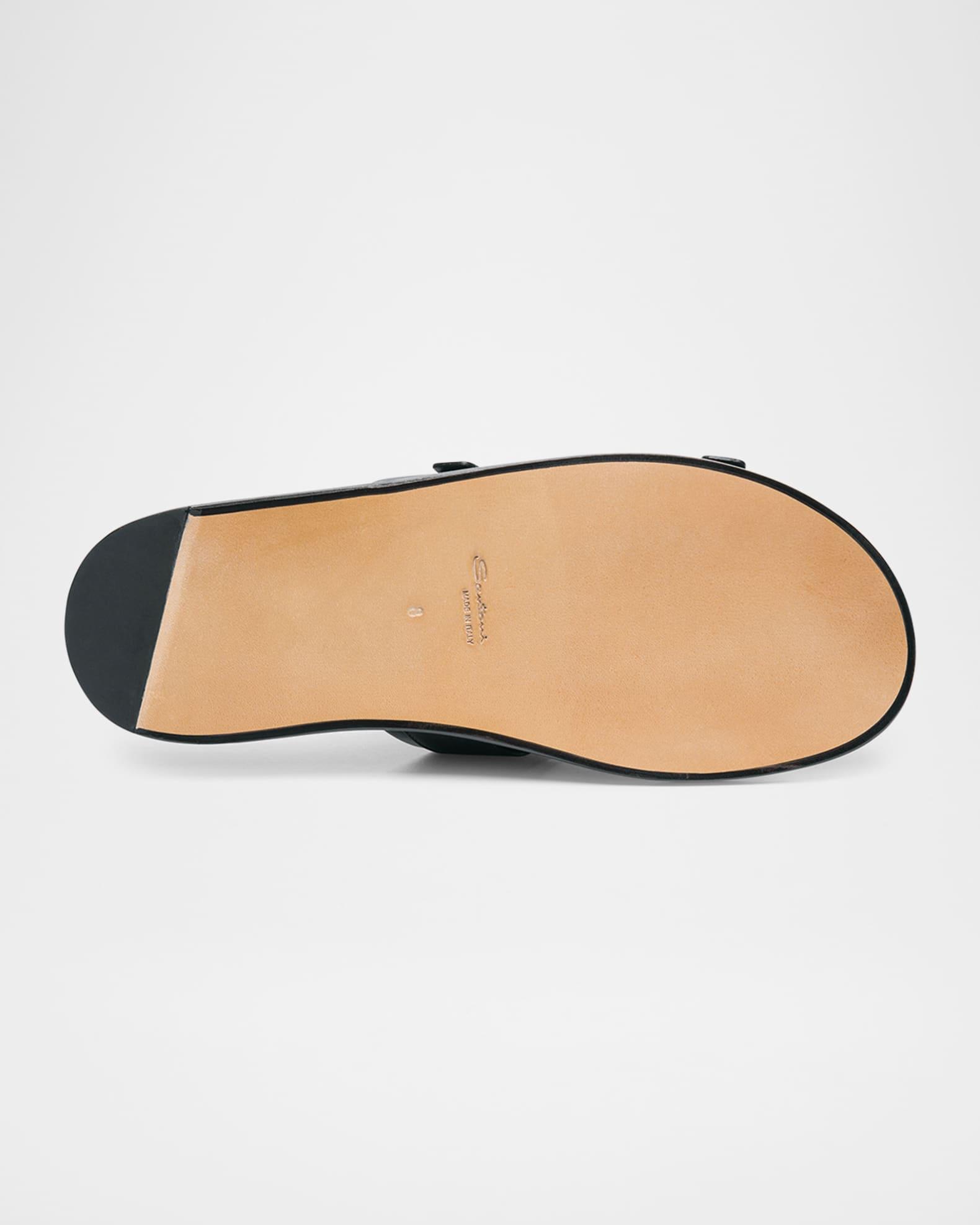 Men's Duo Leather Double-Buckle Slide Sandals Product Image