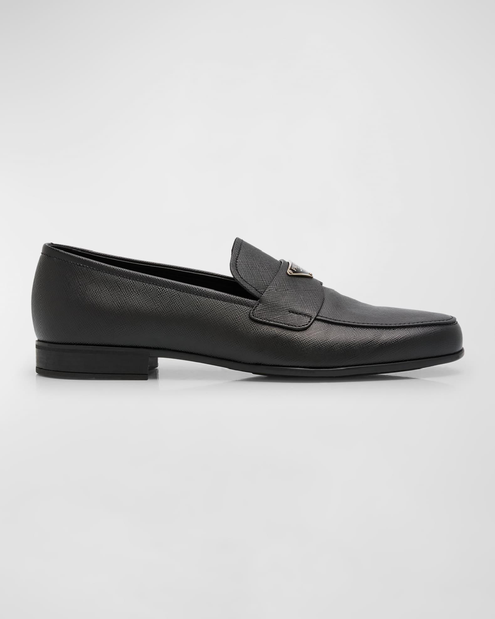 Men's Woven Napa Leather Penny Loafers Product Image