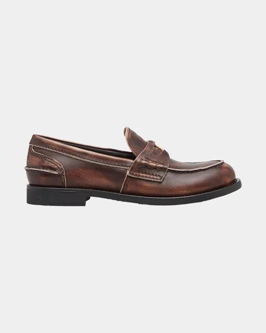 Leather Coin Penny Loafers Product Image
