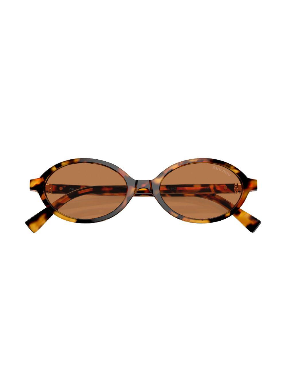 tortoiseshell-effect oval-frame sunglasses Product Image