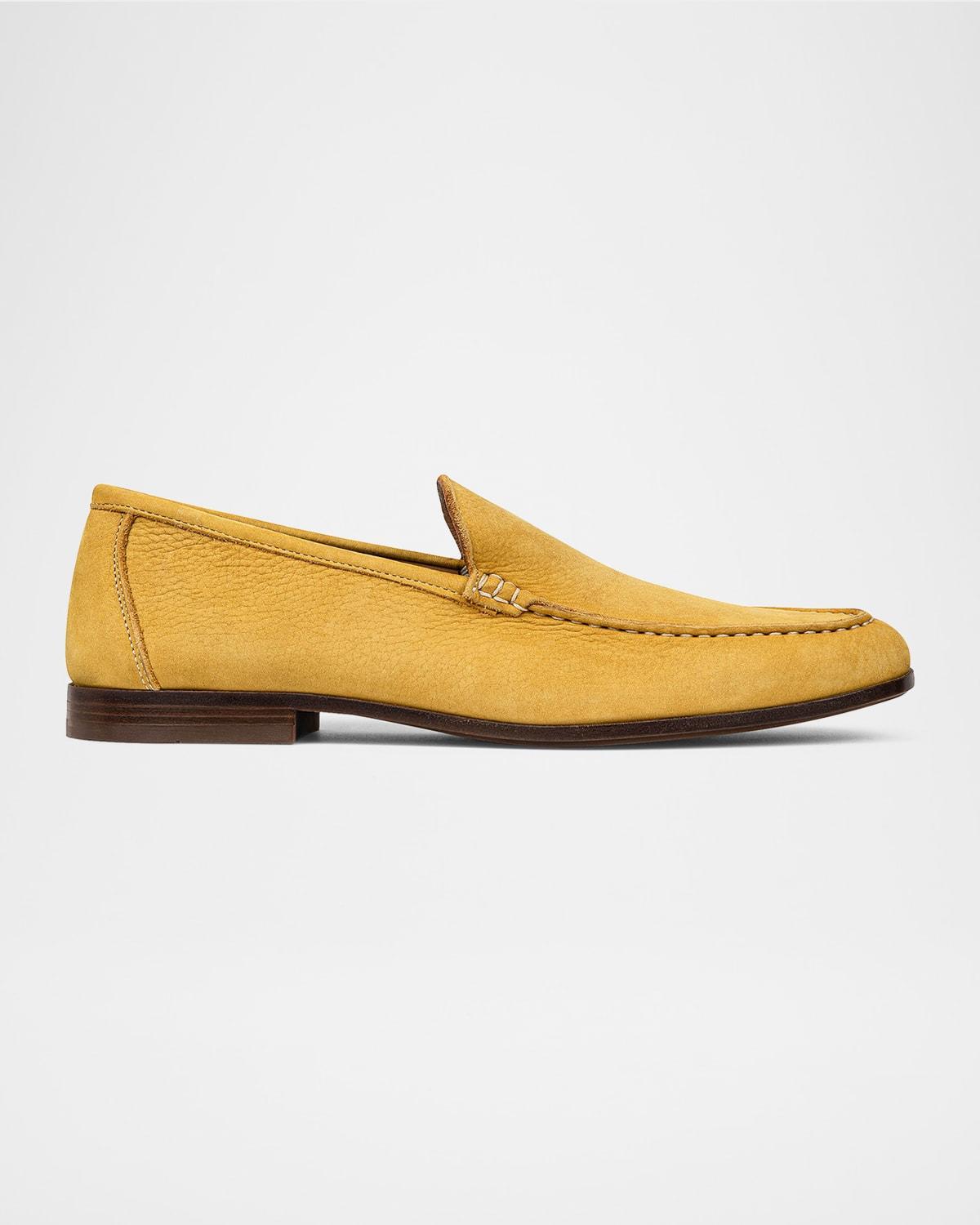 Men's Nubuck Leather Moc-Toe Loafers Product Image