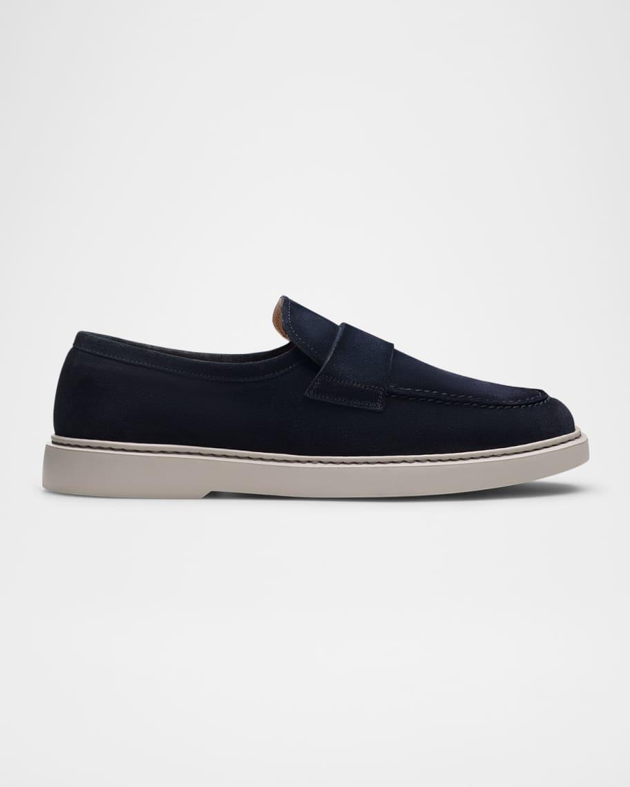 Men's Bandera Suede Rubber-Sole Penny Loafers Product Image