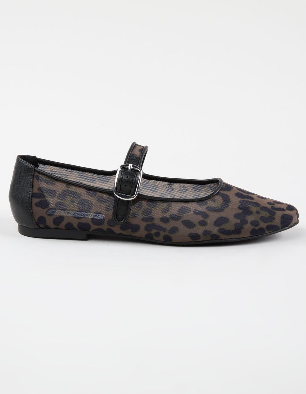 STEVE MADDEN Arlow Leopard Womens Mesh Ballet Flats - LEOPARD Product Image