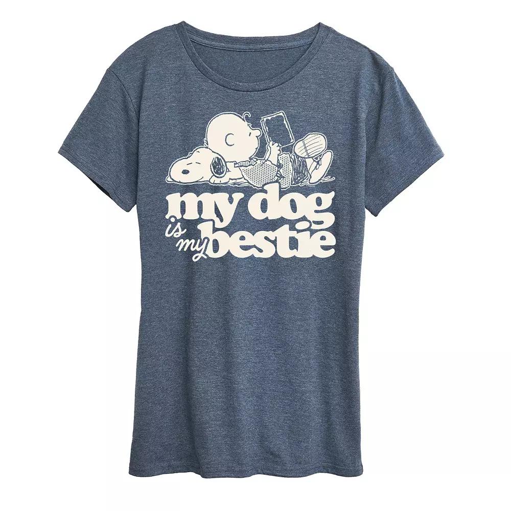 Women's Peanuts Snoopy & Charlie Brown My Dog Is My Bestie Graphic Tee,  Product Image