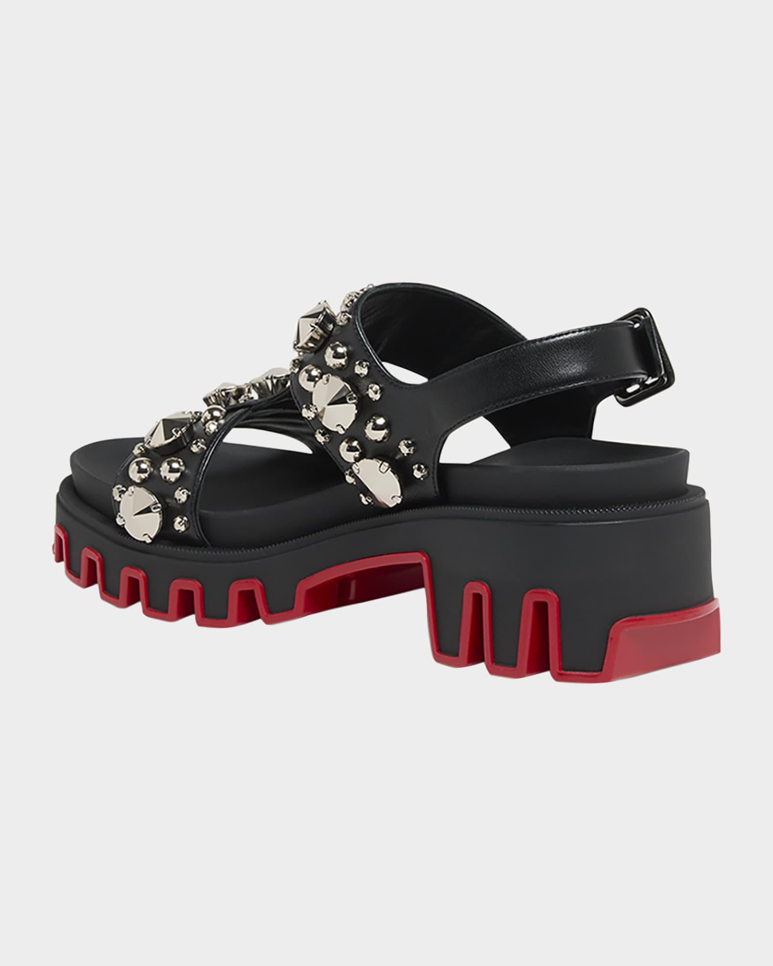 Duni Extrazza Leather T-Strap Lug-Sole Sandals Product Image