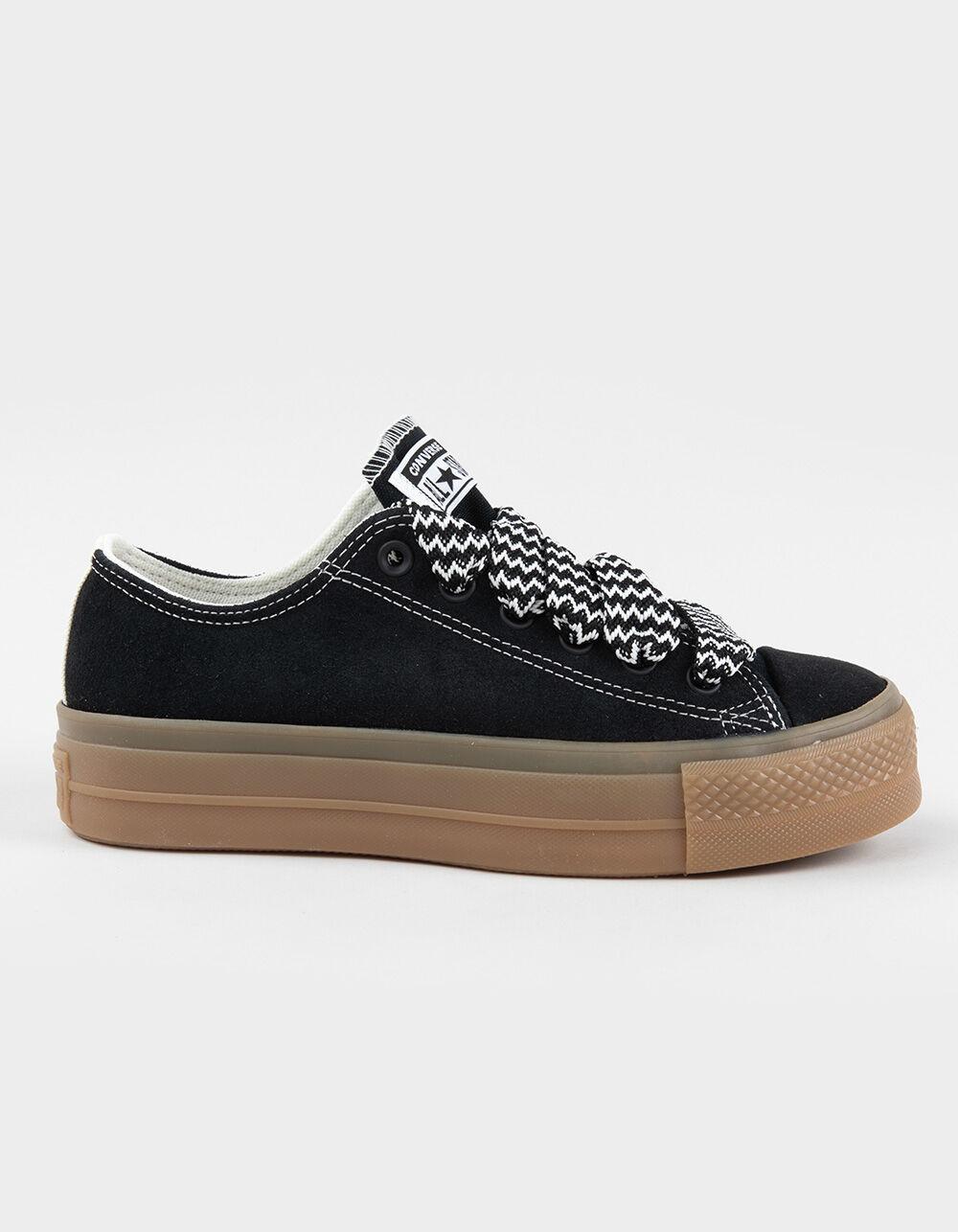 CONVERSE Chuck Taylor All Star Lift Platform Suede Womens Shoes - BLACK Product Image