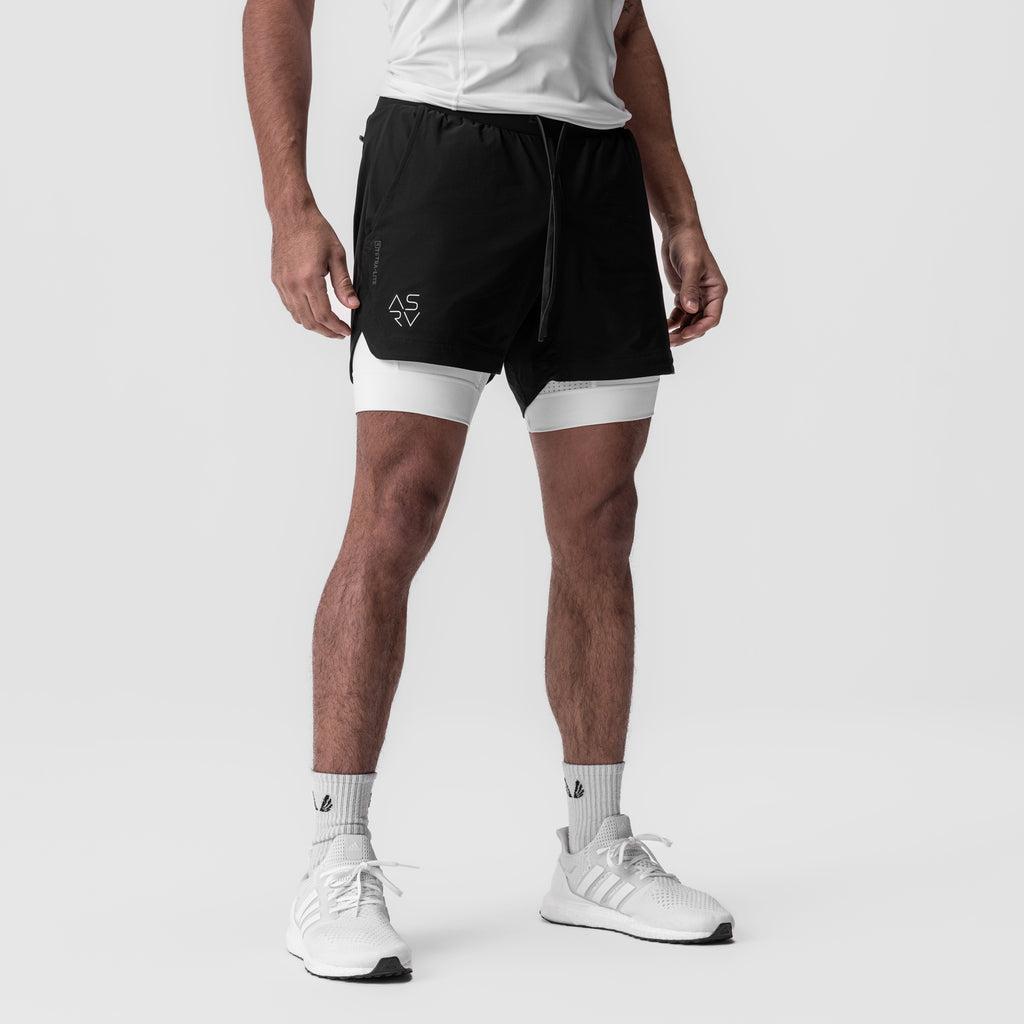 0865. Tetra-Lite® 5" Liner Short - Black "Cyber"/White Product Image