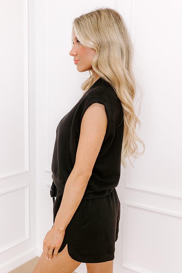 Street Style Scuba Top in Black Product Image