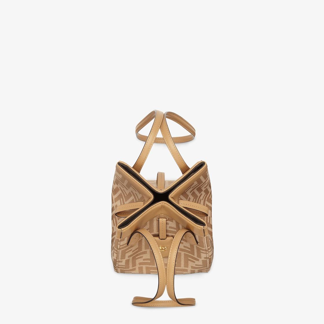Fendi Origami MiniBeige FF jacquard fabric mini bag that can be transformed Product Image