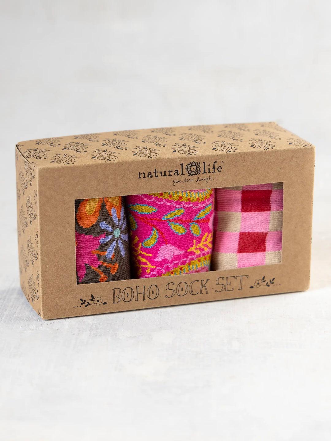 Boxed Boho Sock Set, Set of 3 Product Image