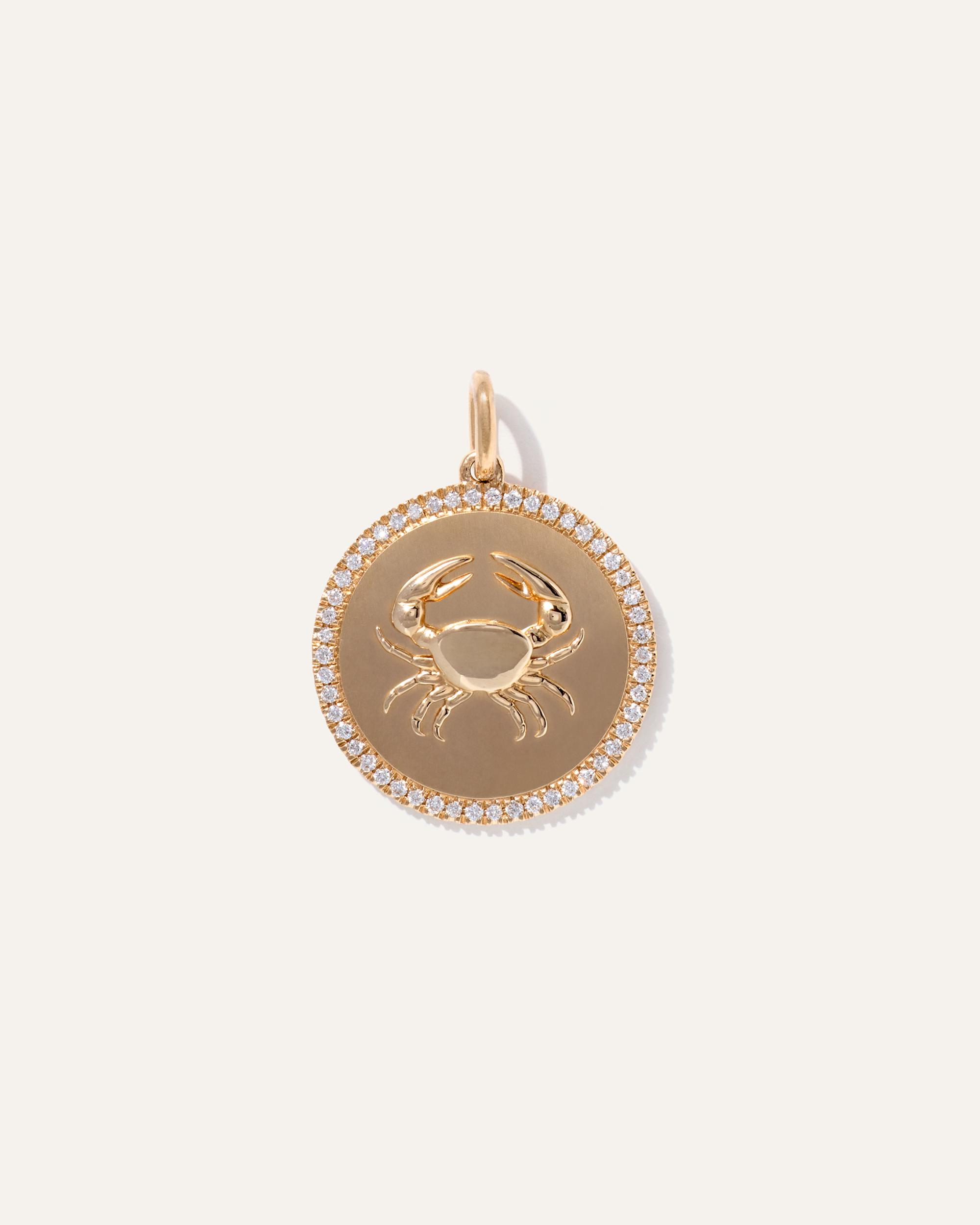 Quince | Women's 14K Gold Pave Zodiac Medallion Charm Product Image