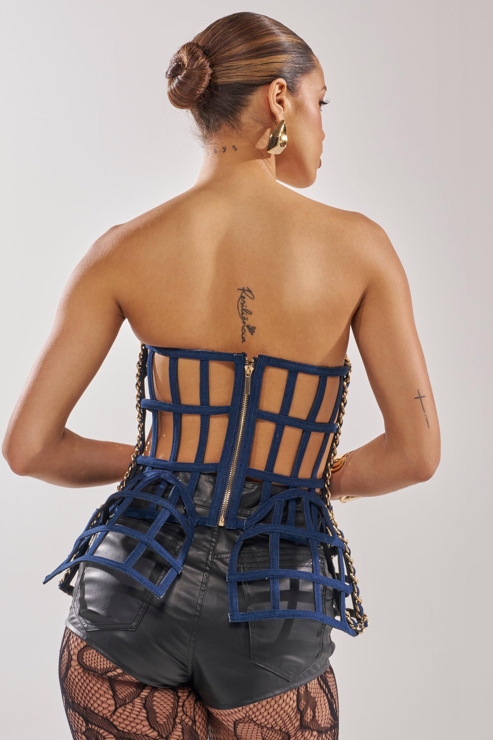DOWN SOUTH CHAIN DETAIL BUSTIER TOP Product Image
