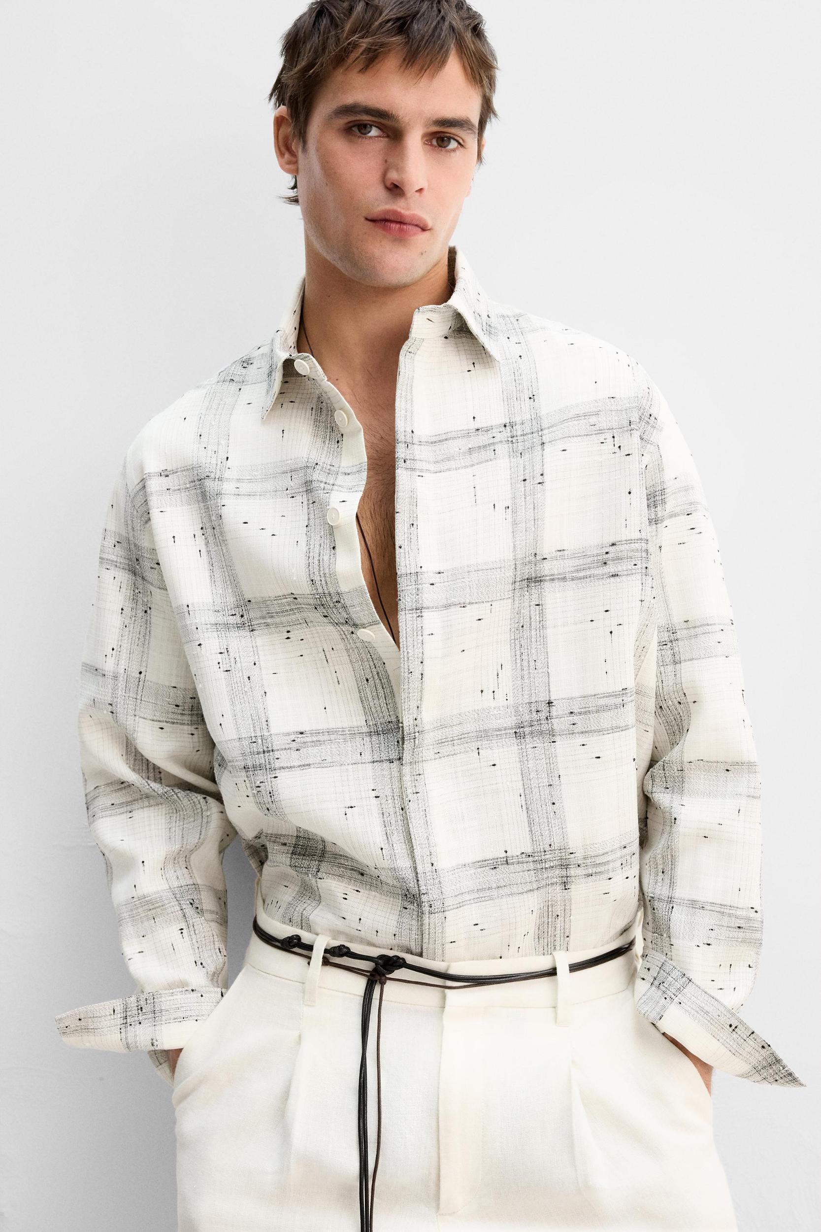 LIMITED EDITION TEXTURED PLAID OVERSHIRT Product Image